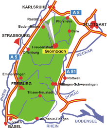 Karte: Location von Grömbach in the Black Forest