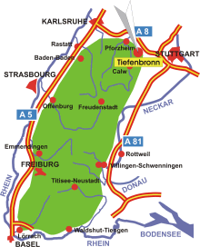 Map - Location von Tiefenbronn