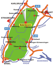 Map Baiersbronn in the Black Forest