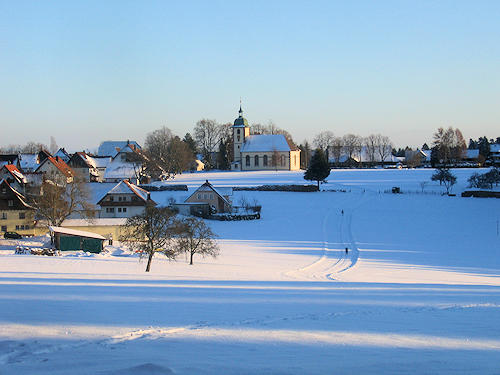Landscape in winter in Schömberg