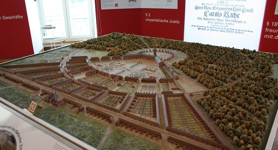 model of the city layout of Karlsuhe