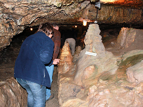 visitors in the cave
