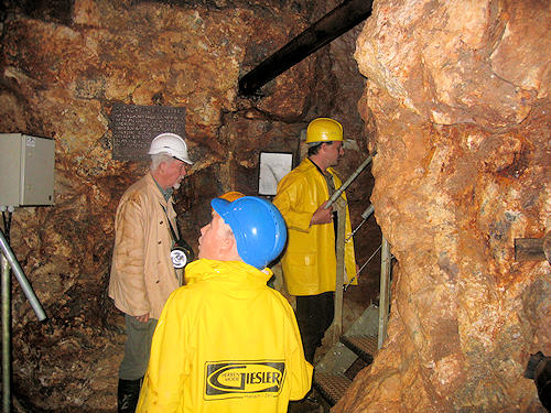 Visitors in a mine