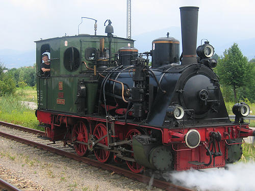 Steam locomotive in Achern station