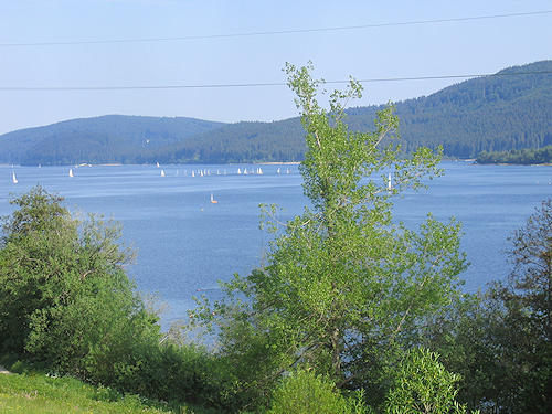 Schluchsee with sailing boats