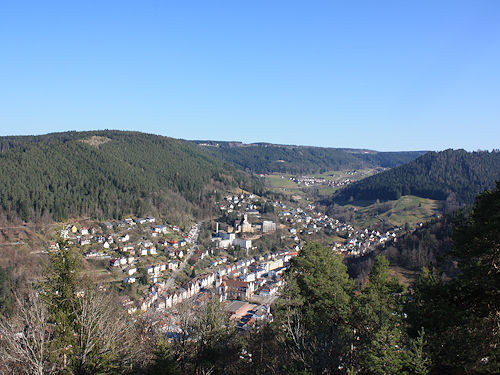 View from castle ruin to Schramberg direction Tennenbronn and Hardt